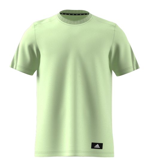 adidas Future Icons 3-Stripes men s eye-catching sports shirt sustainable training shirt HC5243 light green