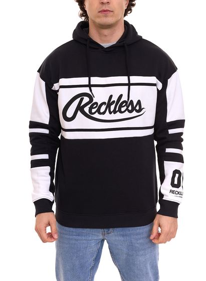 YOUNG & RECKLESS Brody men s hoodie stylish hooded sweater made of cotton 120035-200 black/white