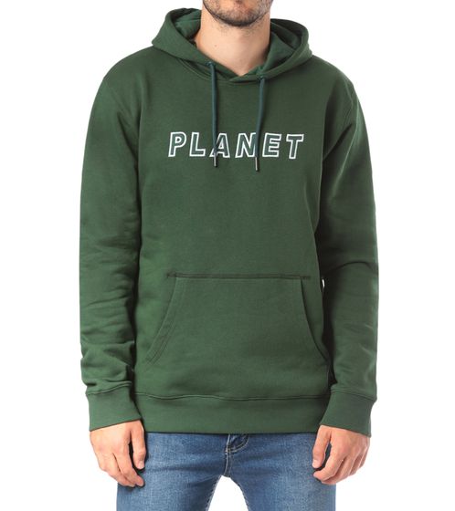 Planet Sports Logo Men s Hoodie with Kangaroo Pocket Hooded Sweater with Embroidery PS120017-731 Dark Green
