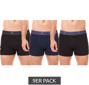 Pack of 9 von Dutch Origi Men s Cotton Boxer Shorts Underwear VD/1/BCX3/ORIGI3 Black/Blue