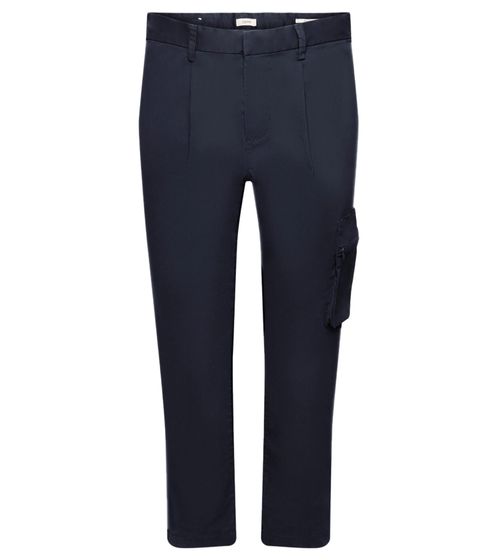 ESPRIT men's chino trousers with cargo pocket fabric trousers slim fit 73125265 navy