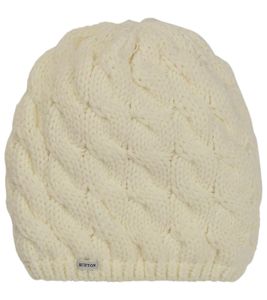 BURTON Stout Damen Beanie gemütliche Winter-Mütze kuschelige Feinstrick-Mütze mit Fleece gefüttert 13420103100 Woll-Weiß