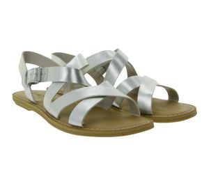 TOMS Sicily Sandals Damen Riemchen-Sandalette Echtleder-Schuhe 10016405 Silber