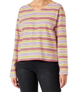 UNITED COLORS OF BENETTON women s long-sleeved striped cotton sweatshirt 93062134 white/colorful
