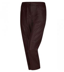 SPORTALM KITZBÜHEL Pantalón de tela para mujer con aspecto de cuero, pantalón elástico de largo 7/8 28008821 rojo oscuro
