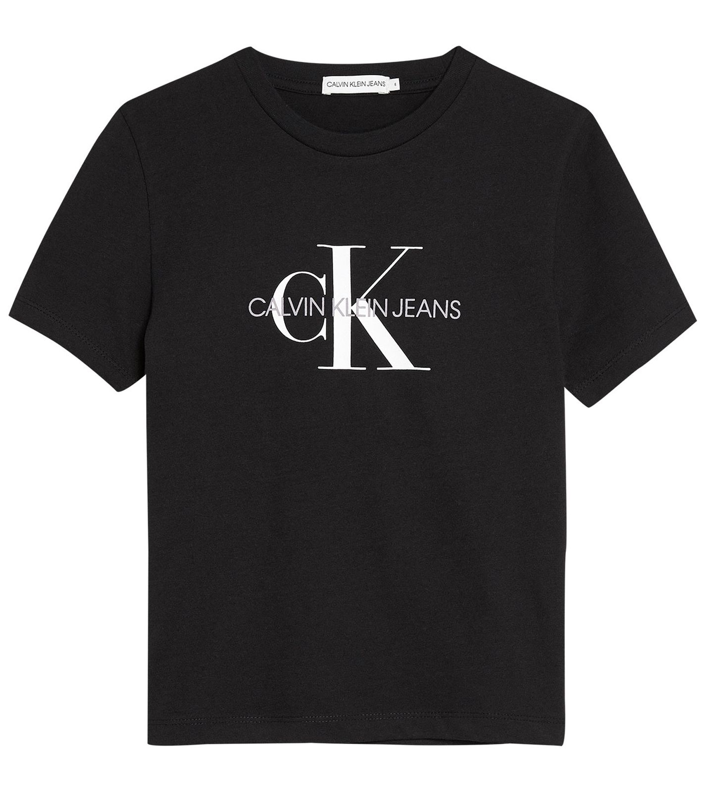 Calvin Klein Jeans Monogram Logo Jungen T-Shirt organisches Baumwoll-Shirt  für Kinder 98337806 Schwarz