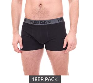 Pack de 18 bóxers de hombre hipster PIERRE CALVINI con shorts de algodón con tecnología HyFRESH negro