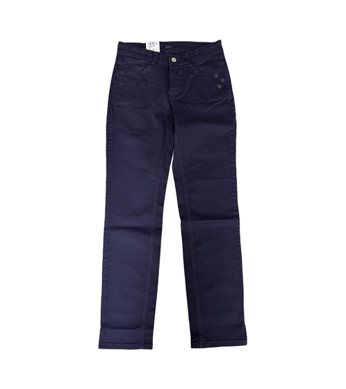 MAC Angela women's straight-leg jeans, stylish leisure trousers with flower print 60902667 dark blue