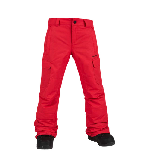 Pantalon de snowboard VOLCOM pour enfants pantalon de ski cargo composé de deux couches de matériau V-Science I1252101 rouge