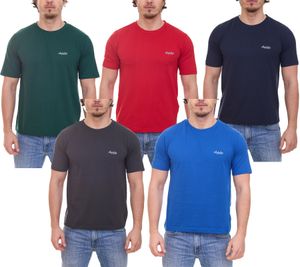 T-shirt australiana semplice camicia da uomo in cotone manica corta AT1200C blu, blu scuro, rosso, verde o grigio