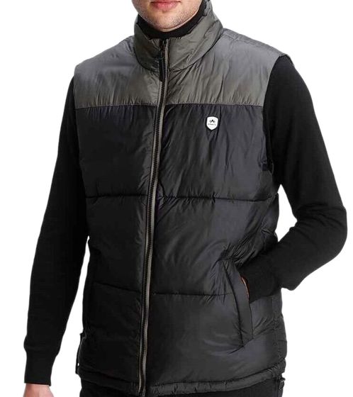 ALPENBLITZ North Bay men's quilted vest outdoor jacket with stand-up collar 89443164 black/gray