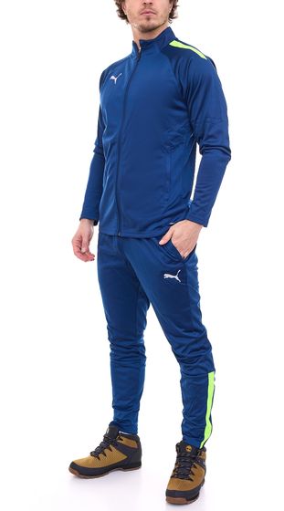 Traje de entrenamiento PUMA Teamliga para hombre, traje deportivo moderno con tecnología dryCELL 658525 54 azul/verde neón