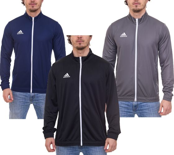 Chaqueta de entrenamiento adidas Entrada 22 para hombre, chaqueta deportiva con tecnología AEROREADY en color gris, negro, azul marino