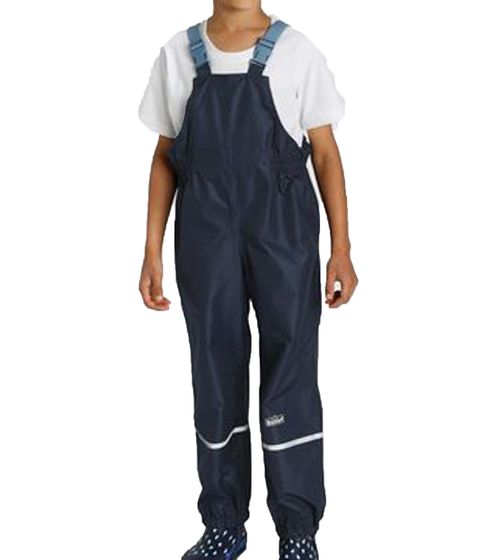 Pantaloni antipioggia da bambino Scout LM con salopette a strisce riflettenti 57310249 blu