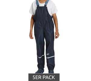 Pack of 5 Scout LM children's rain trousers with reflective stripes dungarees 57310249 blue