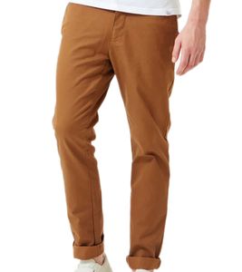 Pantalón chino de hombre Carhartt Lamar, corte slim, pantalones business con parche con logo I003367 2079 marrón