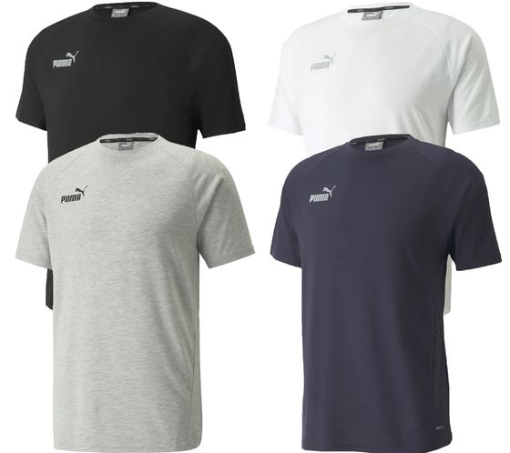 PUMA team FINAL Casuals nachhaltiges Herren Kurzarm-Shirt mit dryCELL 657385 Weiß, Schwarz, Dunkelblau oder Grau