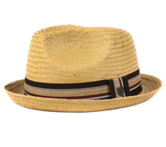 BRIXTON summer hat timeless straw hat with decorative band and brim 10767 TAN beige