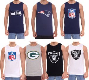 Fanatics NFL Logo, Las Vegas Oakland Raiders, Seattle Seahawks Camiseta sin mangas para hombre Camiseta deportiva de fútbol 1566M Negro, Azul marino, Blanco