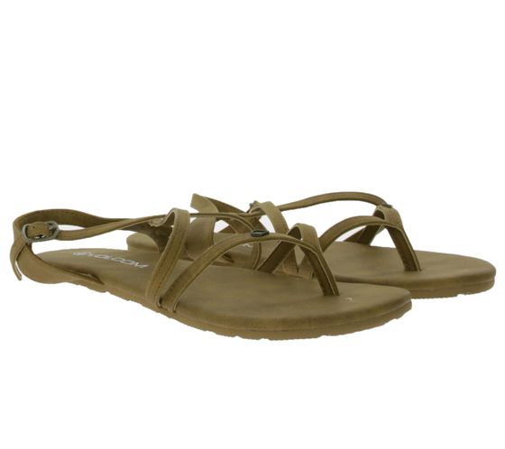 VOLCOM Strapped In Sandalen Zehen-Trenner Sommer-Schuhe W0812012 VBN Braun