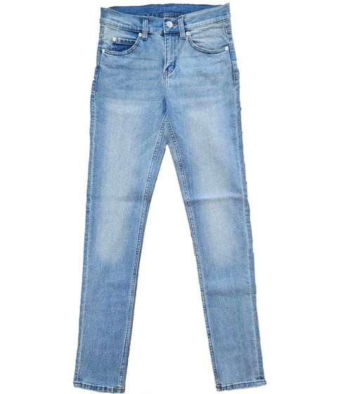 CHEAP MONDAY jeans da uomo a gamba dritta in stile denim pantalone 5 tasche 020746300128 blu