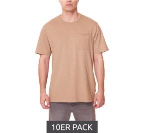 Pack de 10 Camiseta de ocio para hombre con cuello redondo de Only & SONS Roy Regular de tejido flameado 22022531 Verde