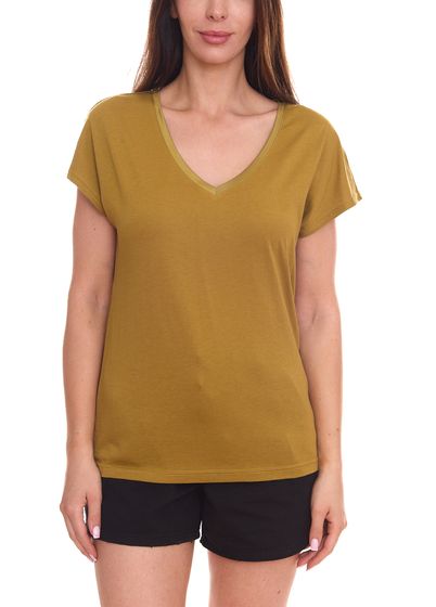 HECHTER PARIS t-shirt femme chemise basique à col V chemise à manches courtes 33919325 vert