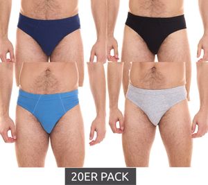 Pack of 20 spirit of colors men's briefs made of organic cotton sustainable underwear black/grey/blue
