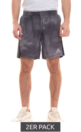 Pack de 2 pantalons de survêtement shorts de sport homme adidas Own The Run avec technologie AEROREADY HL3929 gris