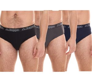 Kappa men s briefs with cotton stretch underwear with logo waistband underpants 711167 black, blue or gray