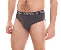 Kappa Herren Slip mit Baumwoll-Stretch Unterwäsche mit Logobund Unterhose 711167 Schwarz, Blau oder Grau