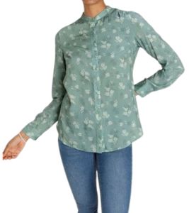 BOYSEN´S Jersey-Bluse weich fließende Damen Langarm-Bluse mit Blumen-Muster 29789854 Grün