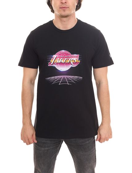 NEW ERA NBA Los Angeles Lakers Futuristic Graphic chemise en coton pour homme chemise de basket-ball tendance 12720130 noir