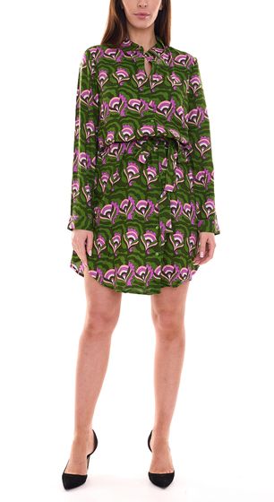 Aniston CASUAL Vestido de punto para mujer, elegante vestido de manga larga con estampado integral 94801530 verde
