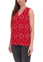 Aniston CASUAL Damen Schlupfbluse ärmellose Mode-Bluse mit Allover-Muster 74028346 Rot