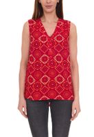 Aniston CASUAL Damen Schlupfbluse ärmellose Mode-Bluse mit Allover-Muster 74028346 Rot