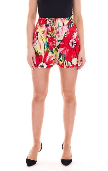 Aniston CASUAL Damen Sommer-Shorts Jersey Shorts mit Allover Blumen-Print 59810649 Rot/Bunt