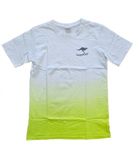 KangaROOS boys cotton shirt T-shirt with large back print and gradient 72500356 white/lime green