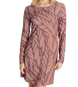 BOYSEN`S women's mini dress with all-over print, long-sleeved dress, jersey dress 92753753 red/brown