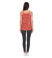 melrose Tussle Damen Wirk-Top geblümtes Spaghetti Top mit Quaste 76377235 Orange