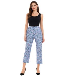 Aniston CASUAL women s 7/8 trousers, casual summer trousers with floral pattern 17521410 blue