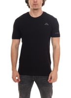 Camisa de algodón para hombre Kappa, camisa de cuello redondo con pequeño parche con logo, camisa de manga corta 711169 blanco, azul o negro Camisa de algodón para hombre Kappa, camisa de cuello redondo con pequeño parche con logo, camisa de manga corta 711169 blanco, azul o negro