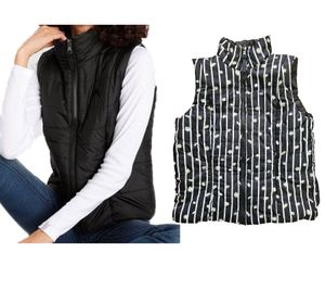 ALPENBLITZ women s reversible vest, plain color and all-over print, quilted vest with floral print 28081459 black/white