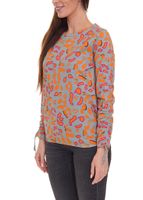 BOYSEN S women s print shirt with all-over print long-sleeved blouse 39077013 grey/orange