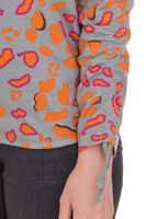 BOYSEN S women s print shirt with all-over print long-sleeved blouse 39077013 grey/orange