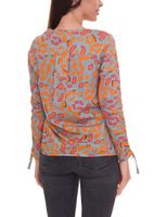 BOYSEN S women s print shirt with all-over print long-sleeved blouse 39077013 grey/orange