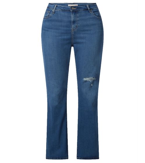 LEVI`S PLUS 725 jeans bootcut de mujer pantalón denim de cintura alta jeans estilo 5 bolsillos tallas grandes 15435951 azul