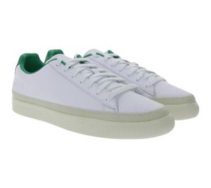 PUMA Basket Trim Borussia Mönchengladbach Low Top Sneaker sportive Herren Echtleder Schnürschuhe Weiß/Grün