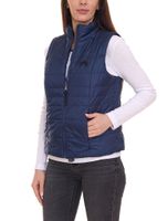 ALPENBLITZ women s reversible vest in plain colors and all-over print quilted vest in dark blue/colorful, brown/white or black/white ALPENBLITZ women s reversible vest in plain colors and all-over print quilted vest in dark blue/colorful, brown/white or black/white