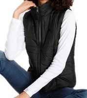 ALPENBLITZ women s reversible vest in plain colors and all-over print quilted vest in dark blue/colorful, brown/white or black/white ALPENBLITZ women s reversible vest in plain colors and all-over print quilted vest in dark blue/colorful, brown/white or black/white